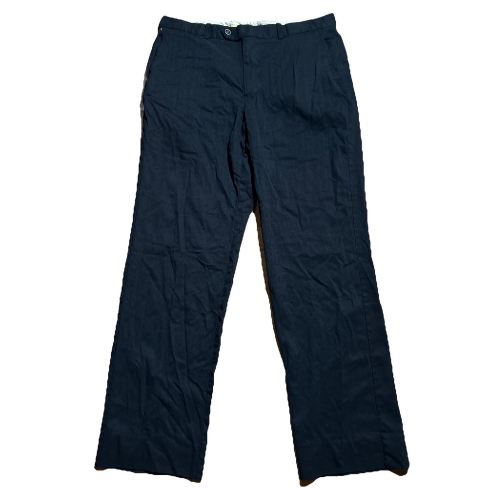 Tommy Bahama Pants Men's 35x32 Black Silk Blend Flat Front Chino Beach Hawaiian‎